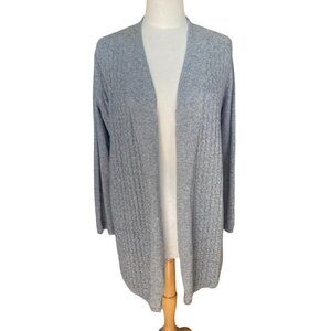 J Jill Cashmere Quiet Luxury Cardigan Gray Capsule Scandi Old Money Heritage-S